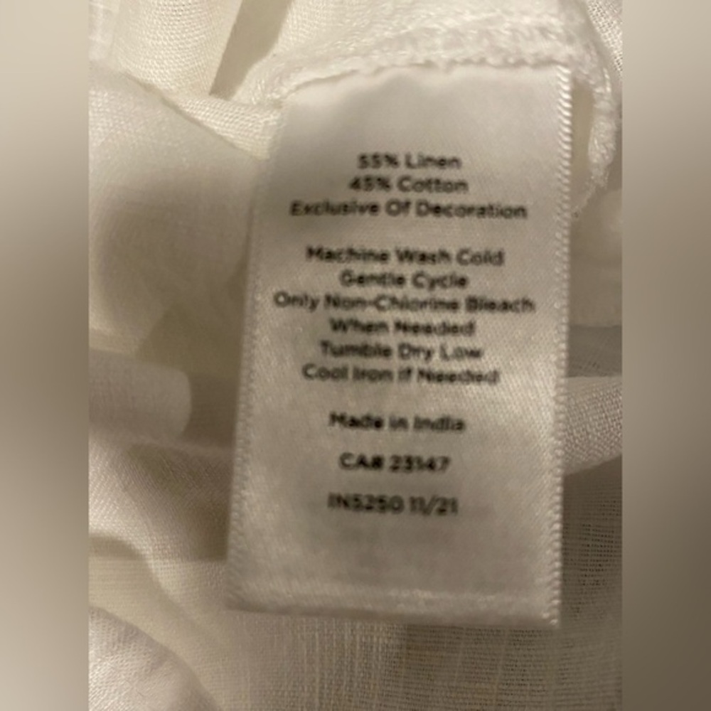 TALBOTS EMBROIDERED LEMON COTTON LINEN BLEND SIZE SMALL - Picture 6 of 8
